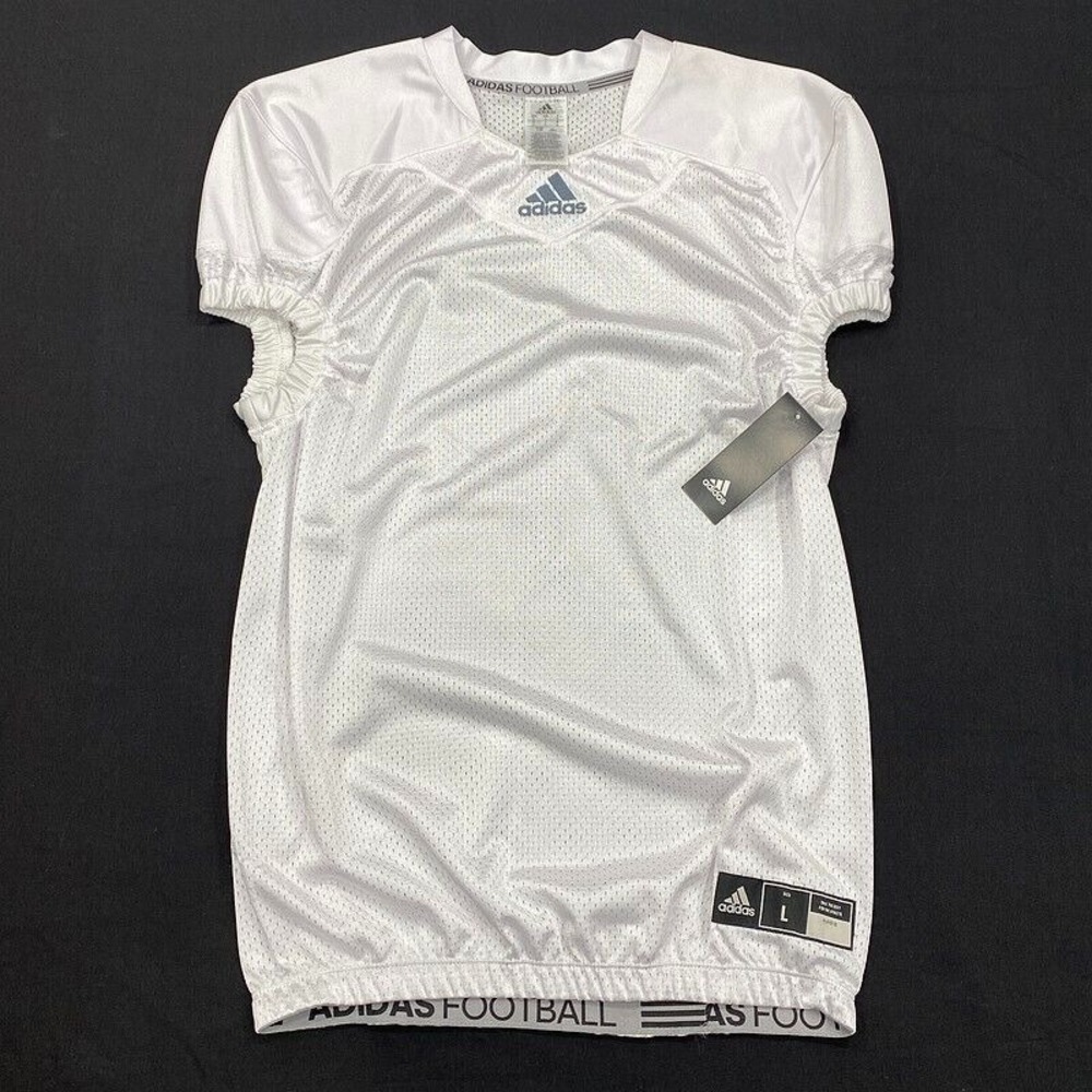 NWT Press Coverage Adidas Football Jersey L White Practice Tackle Flag Mens